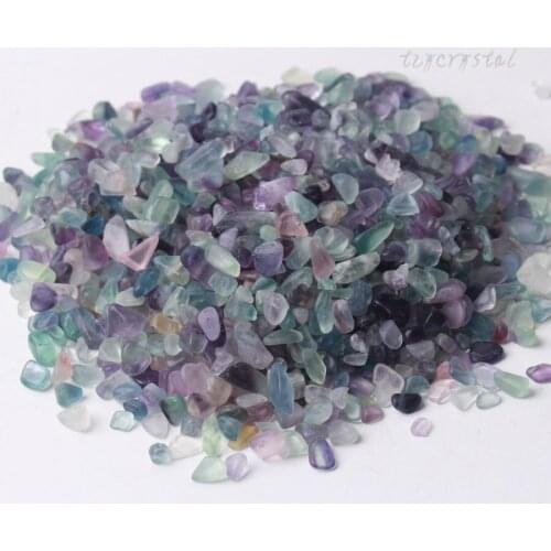 500g Color Fluorite Crystal Gravel Tumbler Healing Decorative Rock