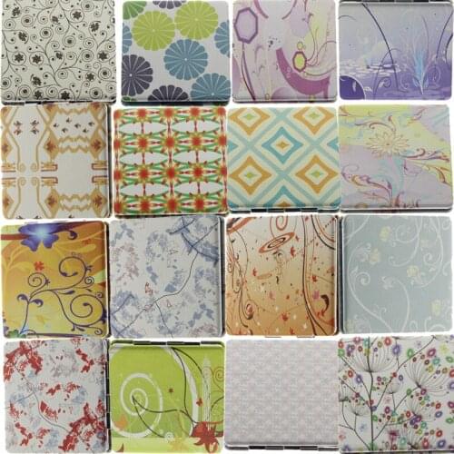 6cm Square Double Side Stainless Steel Metal Portable Fold Makeup Cosmetic Compact Pocket Mirror For Women Girl Child Kid Gift