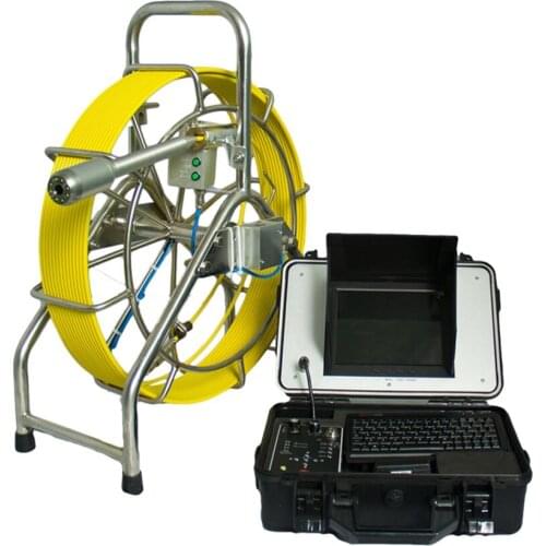 60 meters cable waterproof plumbing pipe camera 40mm self level image sewer camera 512hz sonde and footage counter V8-3388T