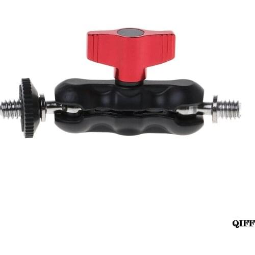 Double Ball Head Shoe Mount Adapter Magic Arm 1/4" Screw Portable GPS Phone LCD Monitor DV Video Light DSLR Camera APR28