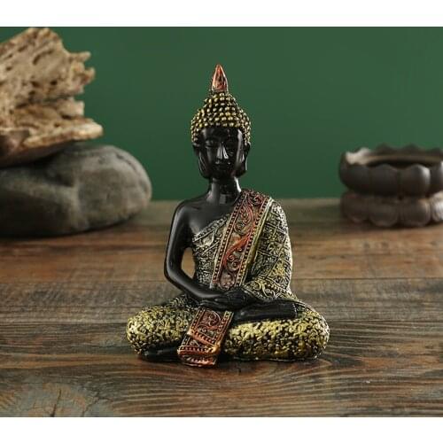 Antique Buddha Statue Sitting Figurine Zen Home Garden Decor Artwork Craft
