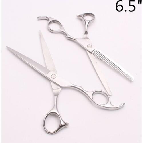 C1006 6.5" 18.5cm JP Steel Silver Customized Logo Professional Human Hair Scissors Hairdressing Thinning Shears Cutting Scissors