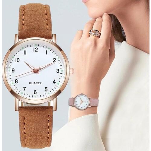 Womens Watches Simple Vintage Small Watch Leather Strap Casual Luminous Sport Clock Dress Wristwatches Women Relogio Mujer