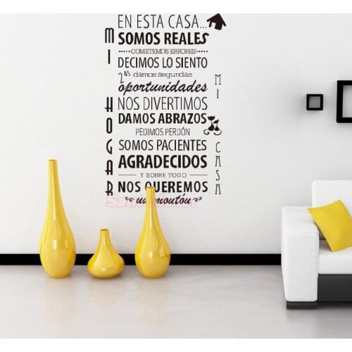 Spanish Quote House rules Vinyl Wall Sticker Removable Wall Decal Mural Decor Living Room Wall art Home Decor Poster 44cm x 69cm