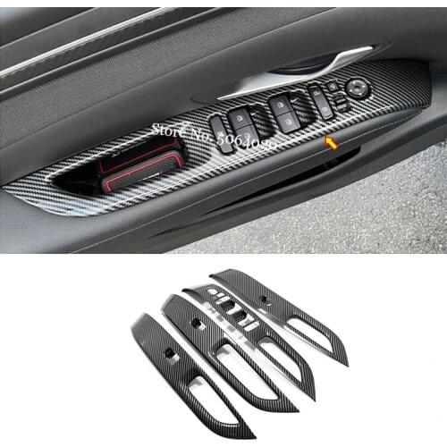 For Hyundai Tucson NX4 2021 2022 Carbon Car Glass switch Sequins lifting panel decorative frame Glass lift switch Accessories