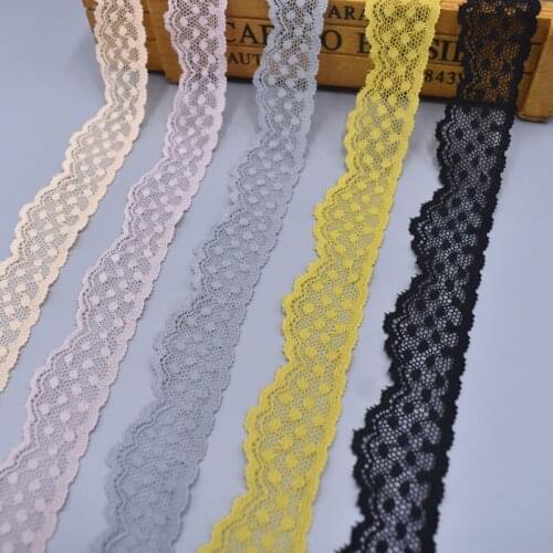 Elastic Lace Ribbon Tulle Lace for Crafts Stretch Lace Trim Embroidered Underwear Costume African Lace Fabric Sewing Accessories