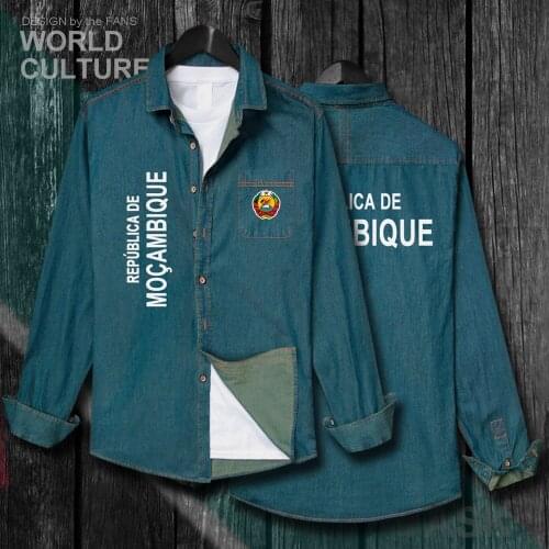 Mozambique MOZ Mozambican Tops Men Fashion Clothes Autumn Jacket Cotton Turn-down Collar Jeans Shirt Long Sleeve Cowboy Coat 20