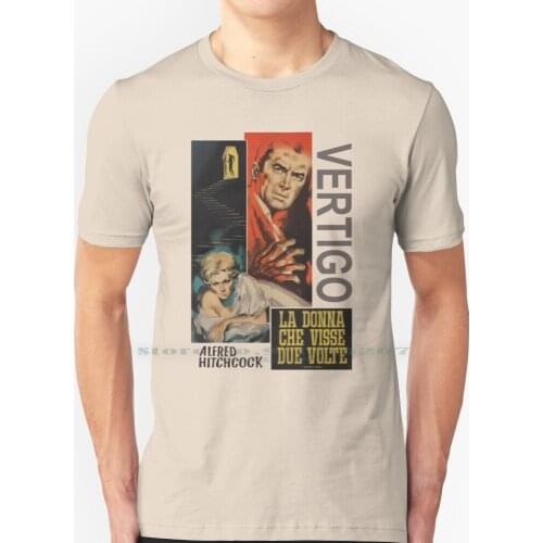 Vertigo #hitchcock T Shirt 100% Pure Cotton James Stewart Kim Novak Classic Film Film Albert Hitchcock Stylish Cool La Donna