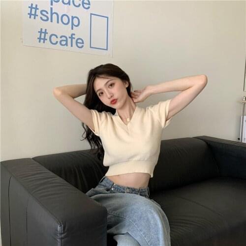 Ins Loose Casual Retro T-shirt Female Korean Harajuku Womens T-shirts Tops Japanese Kawaii Ladies Ulzzang Clothes For Women