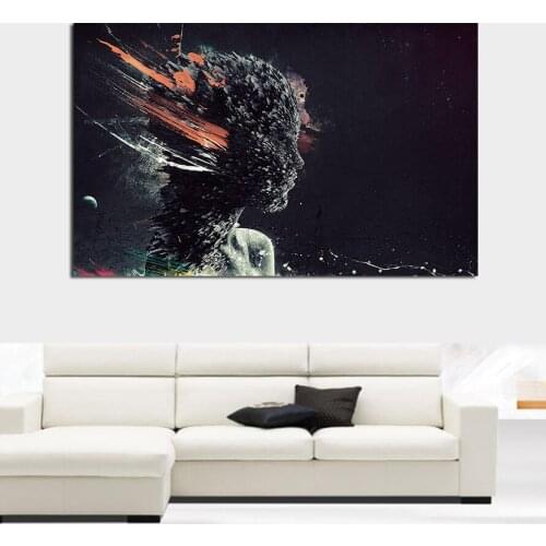 JQHYART Wall Art Face explosion forms surrealism Wall Painting poster Home Decorative Pictures Paint on Canvas Prints No Frame
