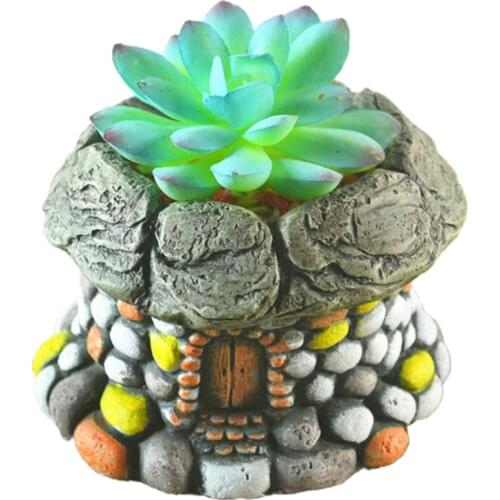 Planters Pots Garden Flower Can Cement Cement. Wooden Tray Decorative Gardening Home Office Decoration Desk Handmade Vase
