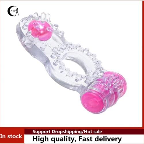 Penis Cock Ring Vibrator Silicone Dual Pleasure Clit Stimulator Sex Toys for Men Male Adults Products Longer Ejaculation