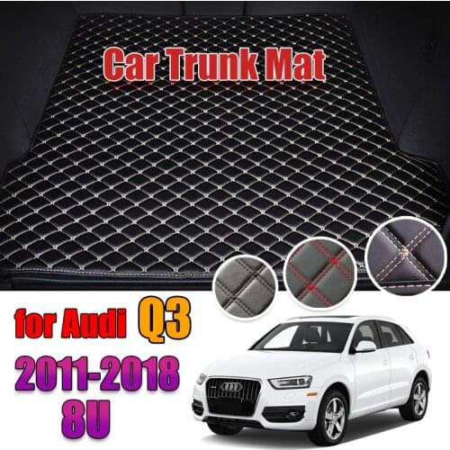 Leather Car Trunk Mat For Audi Q3 8U 2011 2012 2013 2014 2015 2016 2017 2018 Trunk Boot Mat Liner Pad Cargo pad Audi Cargo Liner
