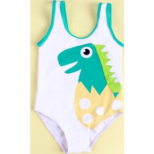 Summer Toddler Infant Baby Kids Boys Girls Cute Swimsuit Sleeveless Dinosaur Printed One-Piece Bathing Suit Beach Swimwear#p4