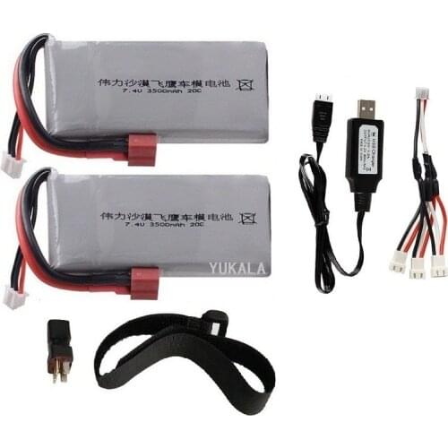 2pc 7.4V 3500mAh 2s Lipo Battery 40C Max 60C for Wltoys 12428 12423 feiyue 03 Q39 FY07 spare parts 7.4v 2700mah