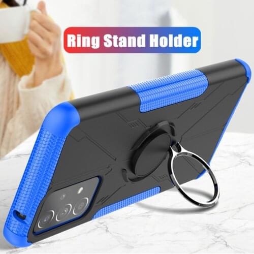 Magnetic Armor Phone Case For Samsung Galaxy A52 A72 A02S A12 Luxury Shockproof Protective Bumper Back Cover Shell With Holder