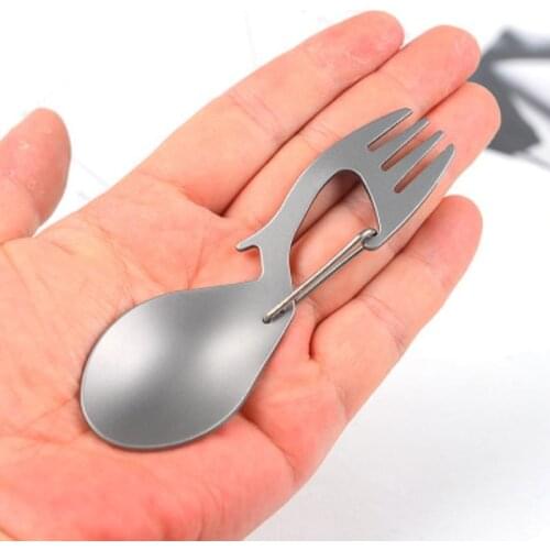 2020 Multitool Titanium Spoon Stainless Steel Fork Spork Picnic Camp Multi Tool Flatware Utensil Portable Tableware