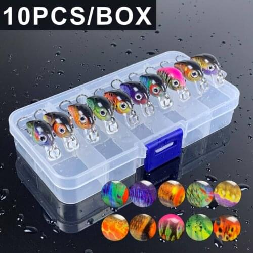10pcs/box Fishing Wobbler Set Trout Mini Bait Lure 3cm Mixed Colors Minnow Fishing Spoon Top Single Hook Japan Trout Lure