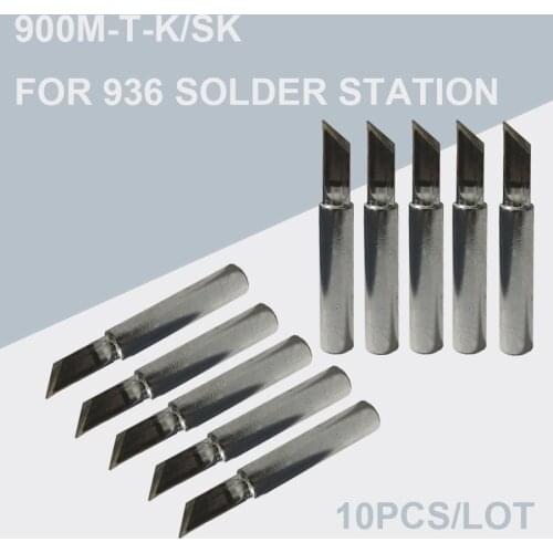 10pcs 900M-T Soldering iron tip 900M-T-K/SK For Youyue Saike aoyue lucky solder tips 936 907 852d++ 909D 852