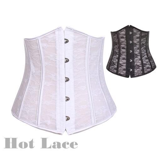 New Beauty Sexy Women Lace Body Shaper Waist Corsets Steel Boned Underbust Corset Girdle Waist Cincher Trainer Belt
