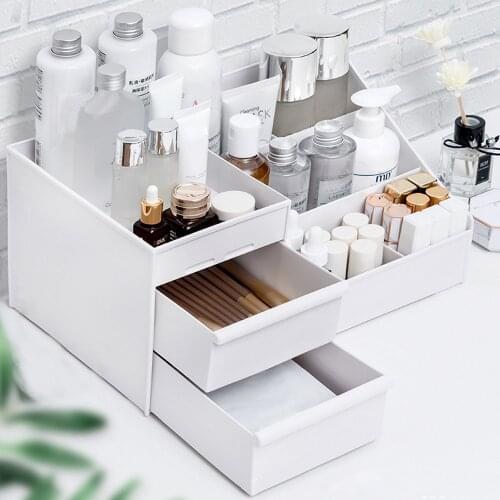 Makeup Drawer Organizer Holder Large Capacity Cosmetic Storage Box for Brush Jewelry Nail Polish Container Desktop Sundries