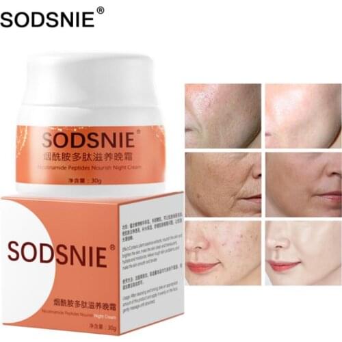 Niacinamide Peptide Night Cream Moisturizing Hydrating Brightening Skin Tone Improving Dullness Firming Face Skin Care TSLM1