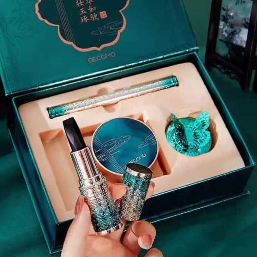 Peach Blush Loose Powder Makeup Brush Makeup Set Girly Heart Three-Piece Gift Box Girl Gift