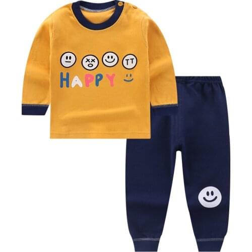 2021 Children Autumn Long Sleeved Pajamas Boys Clothing Girl Sets Cartoon Cotton Tops+Pants 2pcs Pyjamas Kids Sleepwear Outfits
