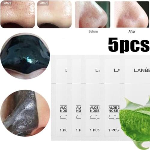 5pcs Blackhead Removal Nose Strips Oil Control Moisturizing deep cleansing aloe Mask Eliminate Acne Shrink Skin Pores Face Care