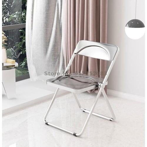 Transparent chair clothing store photo dining chair ins acrylic fashion net red stool makeup chair folding chair female