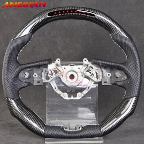 Steering Wheel Fit For Nissan GTR LED Perforated leather Carbon fibre Car Steering Wheel