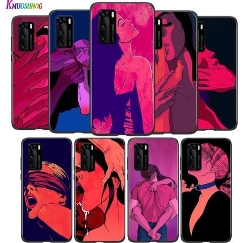 Silicone Case Sexy Lips Hot Girl For Huawei P8 P9 P10 P20 P30 Pro Lite 2019 mini P40 Lite 5G E Pro Plus Phone Case