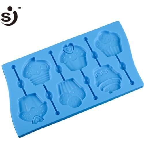 SJ DIY Funny Lollipop Molds Slicone Chocolate Candy Molds Christmas Round Lollipop Mould Novelty Non-Stick Lollipop Props