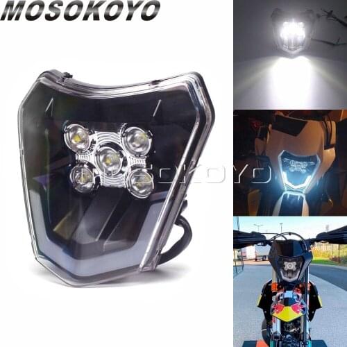 Supermoto Dirt Bike Dual Sport LED Headlight Head Light for EXC Enduro XCF XCW 250 300 350 450 500 690 SMC XC-W EXC-F Six Days