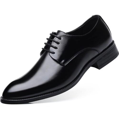 New Fashion Wedding Shoes Mens Business Dress Mens Casual Shoes Large Size Derby Shoes Daily Lace Up Work Shoes
