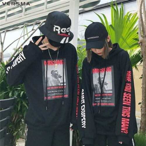 VERSMA 2017 Korean Harajuku GD Printed Oversized Hoodies Sweatshirts Men Women Autumn High Street Hip Hop K-pop Male Hoodies 5XL