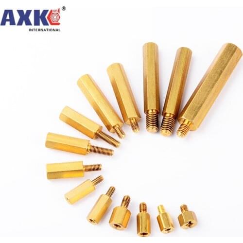 10/50pc Solid Brass Copper M2 M2.5 M3 M4 Hex Standoff Hexagon Pillar M-F F-F Male-Female Female Spacer for PCB Board Motherboard