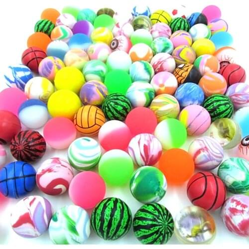 10pc/Lot 27mm Mixed Elastic Ball Wholesale Twisting Machine Egg Ball Accessories Color Special Kids Rubber Bouncy Toys K1F7