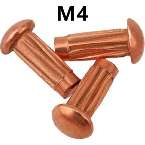 100PCS GB827 M4x6/8/10mm Knurled Solid Copper Rivets For Name Plate