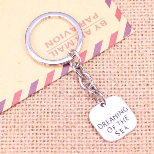 20pcs New Fashion Keychain 19mm dreaming of the sea Pendants DIY Men Jewelry Car Key Chain Ring Holder Souvenir For Gift