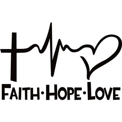 40669# Die-Cut Vinyl Decal Faith Hope Love Car Sticker Waterproof Auto Decors on Car Body Bumper Rear Window