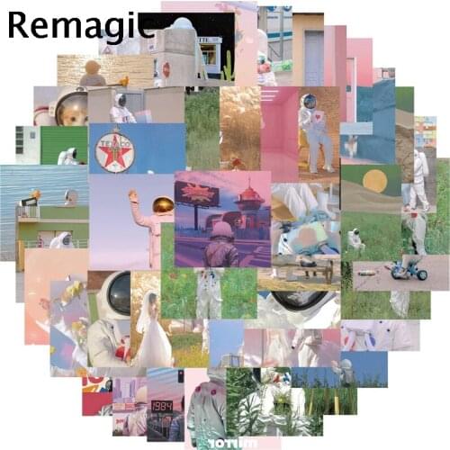 48pcs Cartoon Astronaut Cartoon Children Stickers Skateboard Guitar Suitcase Waterproof scrapbooking Sticker Kid Graffiti Toy