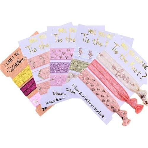 5 sets/lot (15pcs) heart hairband love printed hair ties for wedding party free shipping