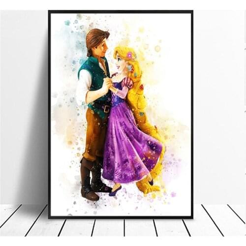 5D Diamond Painting Wall Art Disney Couple Art Disney Princess and Her Husband Cross Stitch Kit Diamond Mosaic Home Decoration