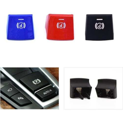 61316822518 Car Parking Hand Brake P Button Switch Cover For BMW 5 7 Series F01 F02 F07 F10 F11 2009 - 2017 Black / Red / Blue