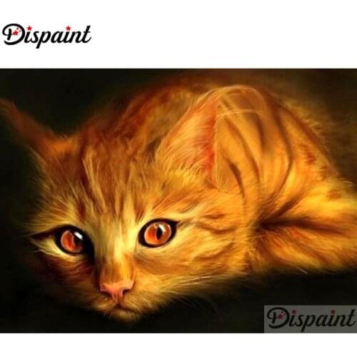 Dispaint Full Square/Round Drill 5D DIY Diamond Painting "Animal cat scenery" Embroidery Cross Stitch 5D Home Decor A11928