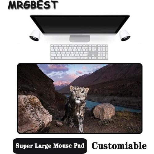 MRGBEST Big Promotion Large Size Multi-size Locked Mouse Pad Cool leopard animal Pattern PC Computer Notebook Desk Mat