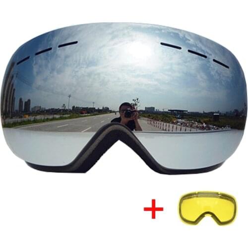 HD UV400 Snowboard Skiing Eyewear with Night Vision Lens Outdoor Sports Windproof Ski Glasses Anti-fog Snowboard Goggles Mask