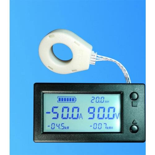 DC 0-300V Battery Monitor Meter Capacity Voltage Ammeter Coulometer + Hall Sensor 100A 200A 400A