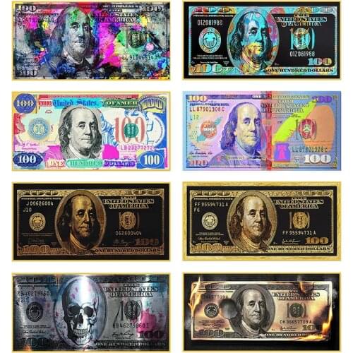 Hundred dollars canvas painting graffiti style posters and prints print art prints pictures living room home wall decor cuadros